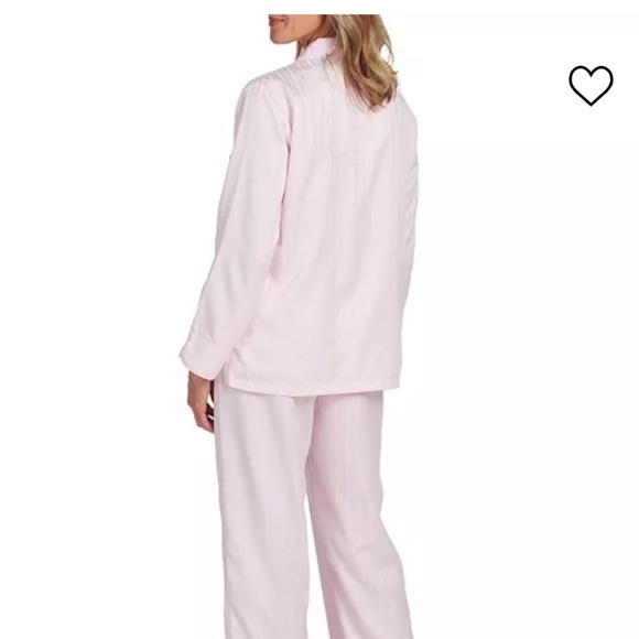 Miss Elaine Women's 2-Pc. Striped Notched-Collar Pajamas Set - Picture 2 of 5